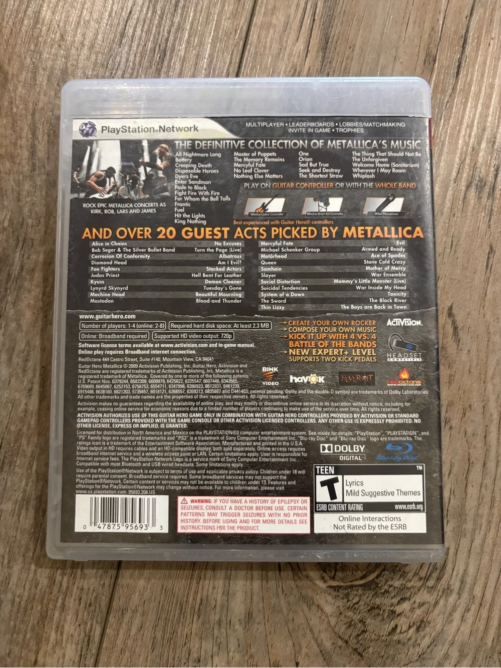 Guitar Hero: Metallica PlayStation 3 Video Game - Black